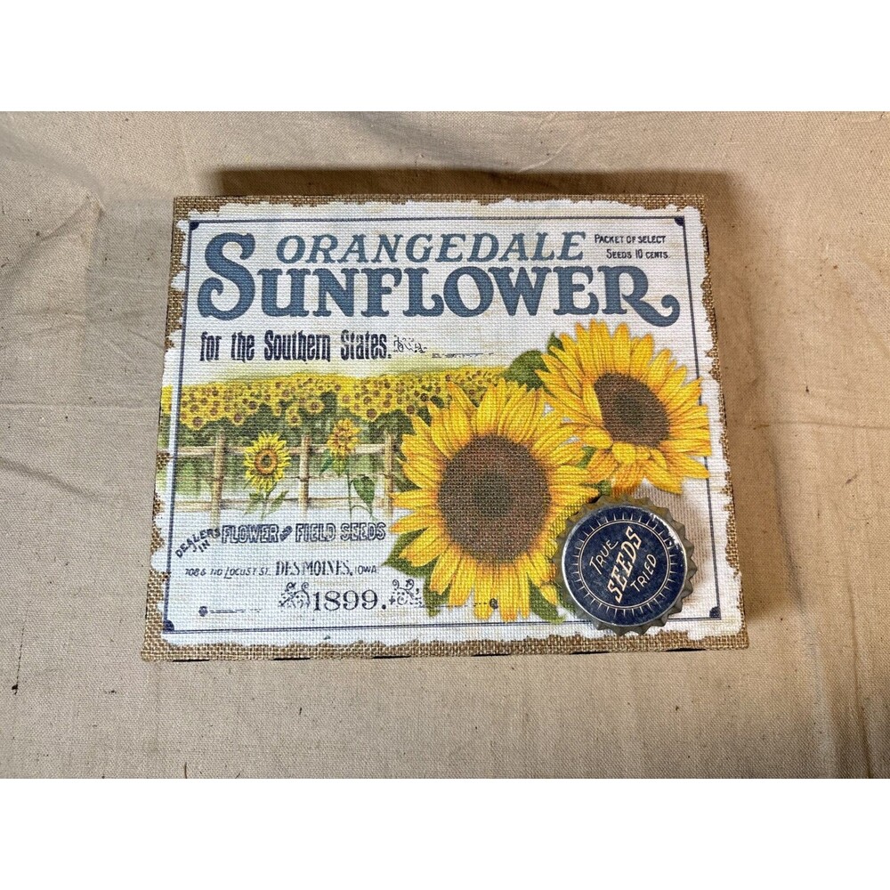 Orangedale Sunflower Farmhouse Decor Standing/Wall Mounted Burlap Distressed